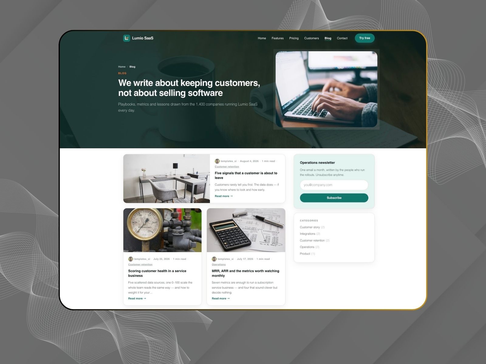 Lumio SaaS template, screenshot 4 of 6